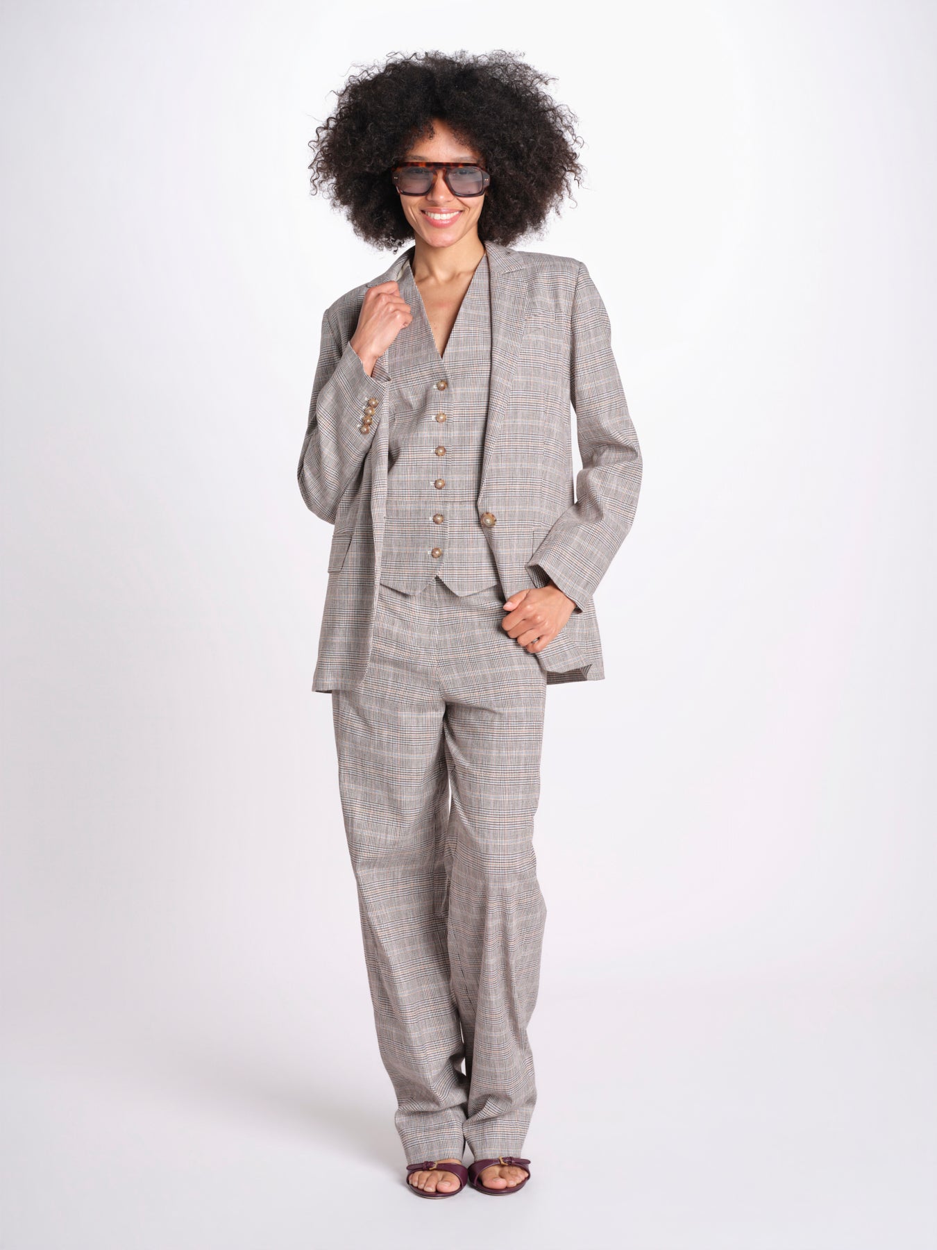 blazer in galles 16V005CO0251 P671 BROWN MULTI ines de la fressange 
