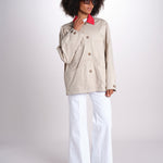 giacca sahariana con colletto in contrasto 16V525CO574 P150 BEIGE ines de la fressange 