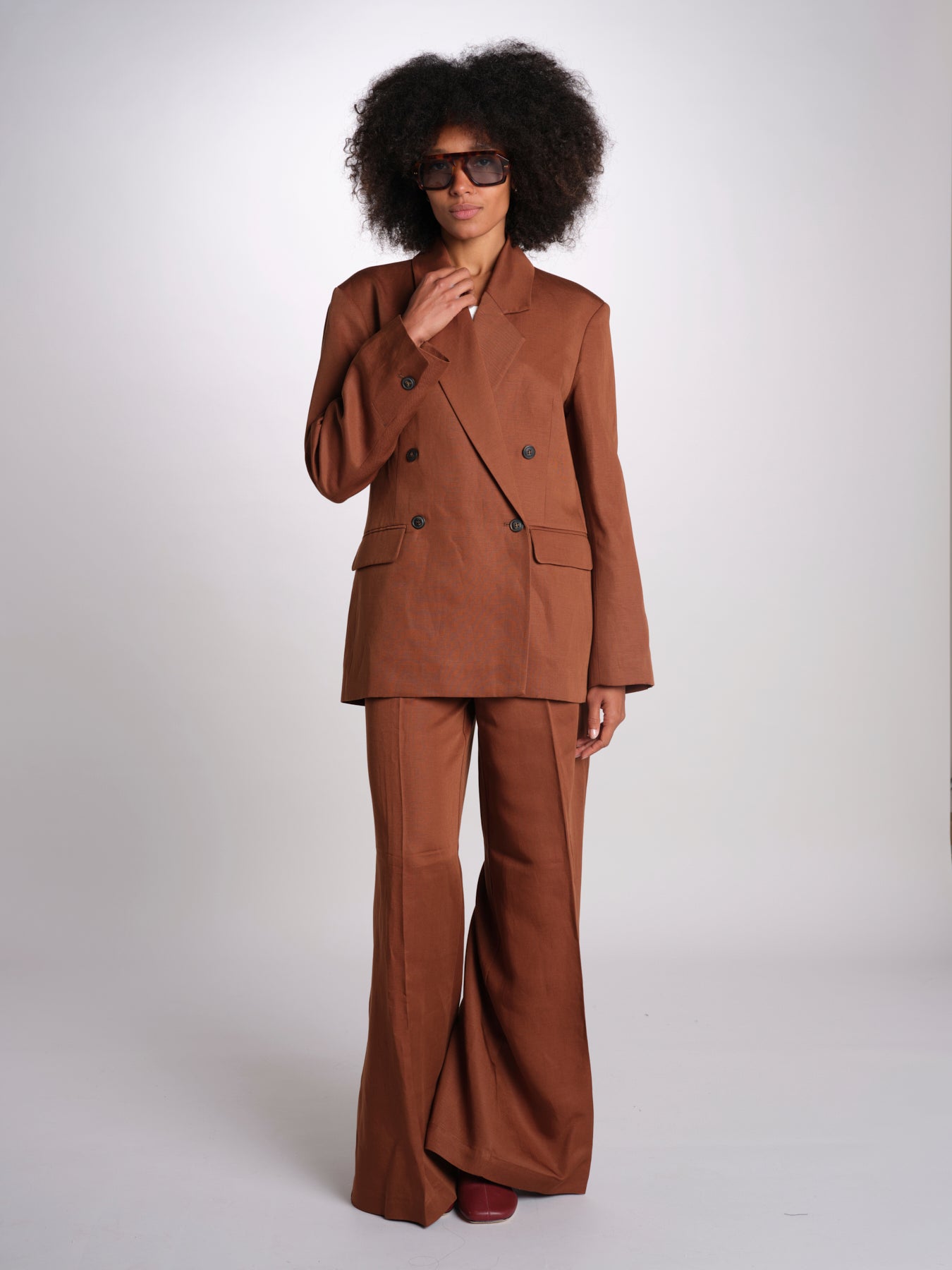 blazer over doppiopetto JASEMINA ROSE IO119125 DARK TOBACCO BR206 ivy oak 
