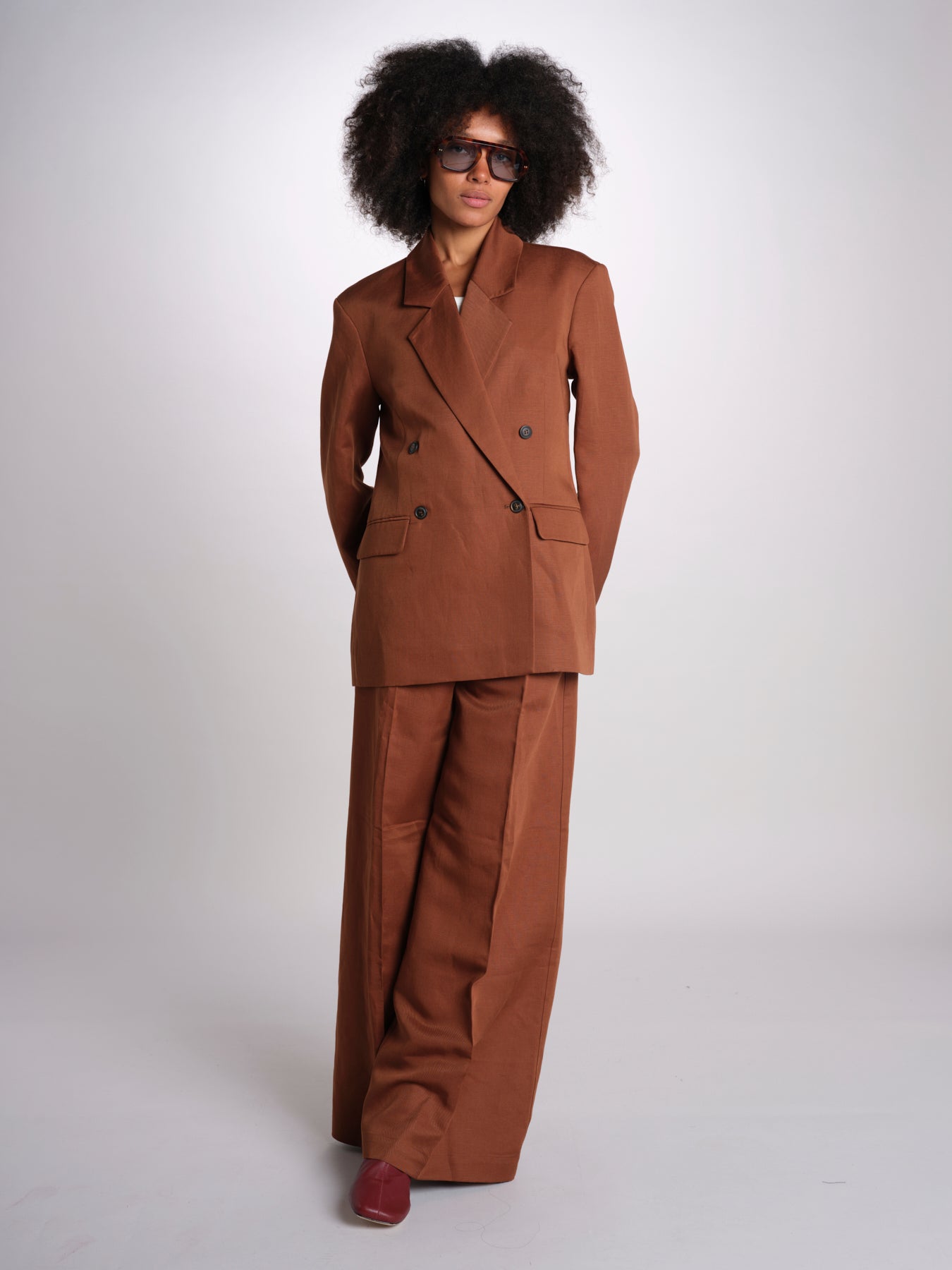blazer over doppiopetto JASEMINA ROSE IO119125 DARK TOBACCO BR206 ivy oak 