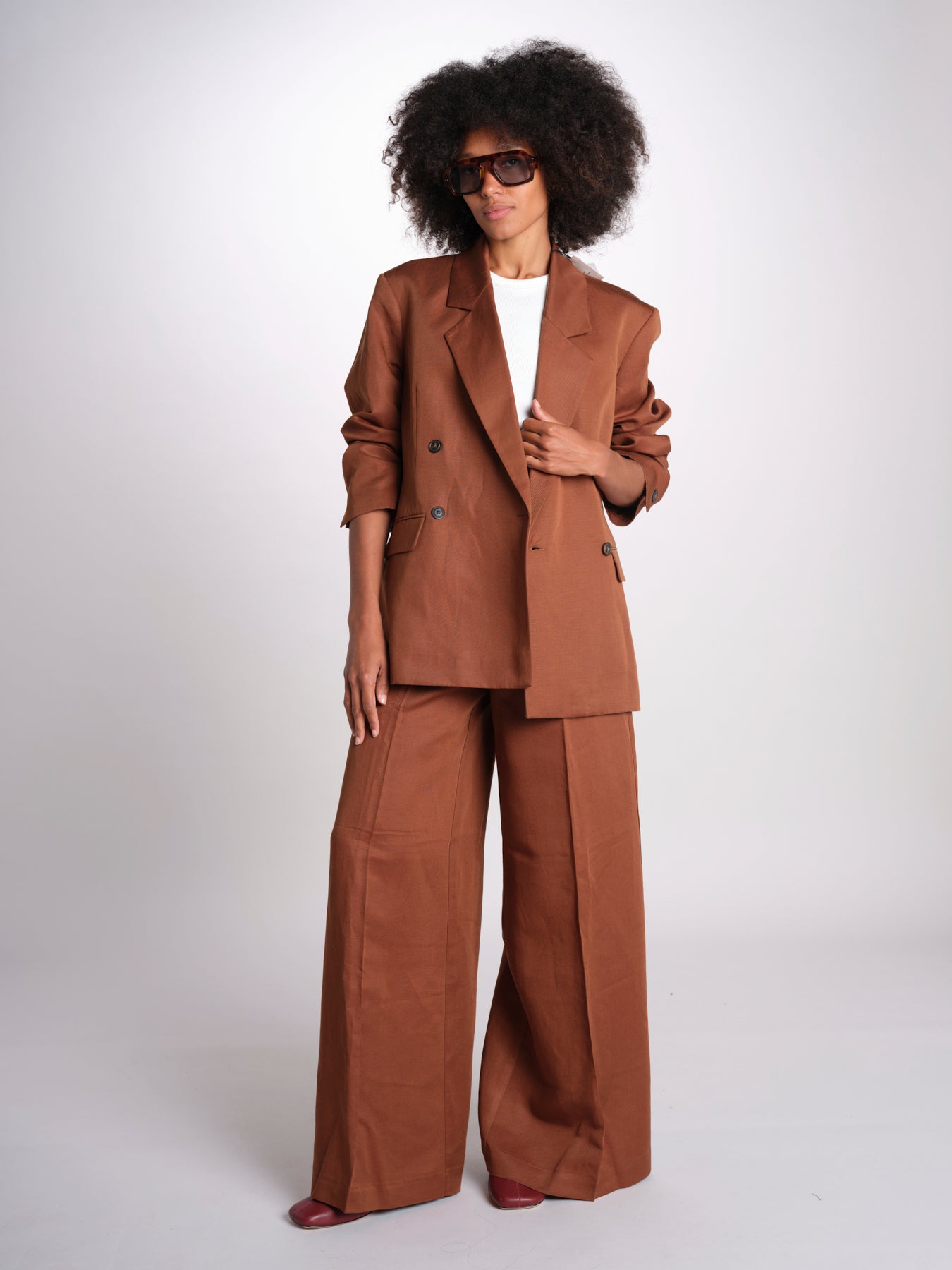blazer over doppiopetto JASEMINA ROSE IO119125 DARK TOBACCO BR206 ivy oak 
