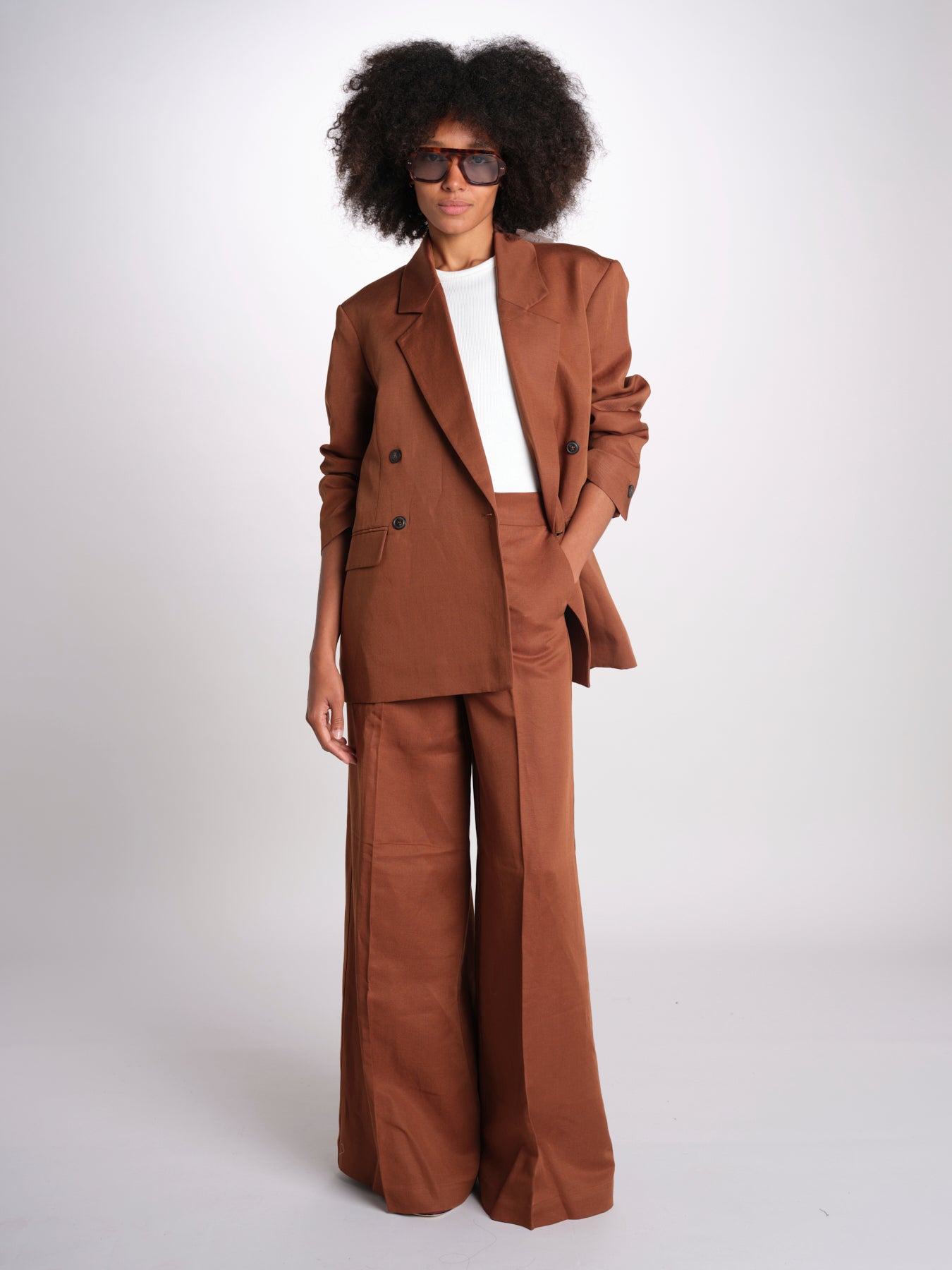 blazer over doppiopetto JASEMINA ROSE IO119125 DARK TOBACCO BR206 ivy oak 