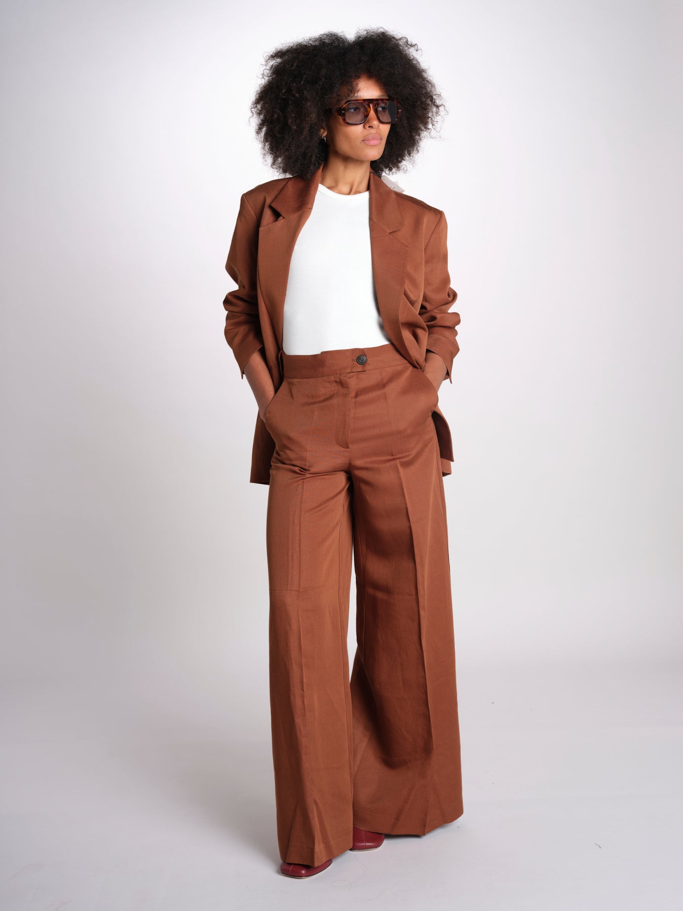 blazer over doppiopetto JASEMINA ROSE IO119125 DARK TOBACCO BR206 ivy oak 
