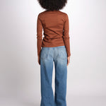 t-shirt manica lunga a costine KOLLINA IO1100X2338 TOBACCO BR208 ivy oak 