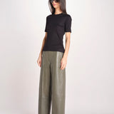 tshirt manica corta a costine KRISTIN IO1100X2351 BLACK BK999 ivy oak 