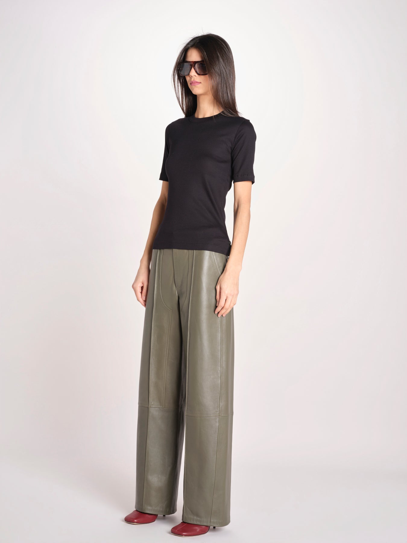 tshirt manica corta a costine KRISTIN IO1100X2351 BLACK BK999 ivy oak 