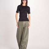 tshirt manica corta a costine KRISTIN IO1100X2351 BLACK BK999 ivy oak 