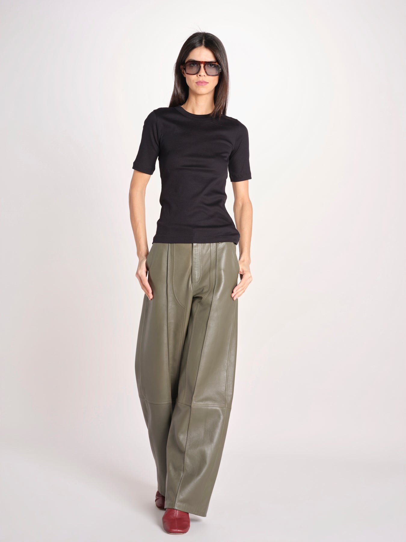 tshirt manica corta a costine KRISTIN IO1100X2351 BLACK BK999 ivy oak 