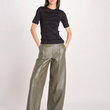 tshirt manica corta a costine KRISTIN IO1100X2351 BLACK BK999 ivy oak 