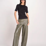 tshirt manica corta a costine KRISTIN IO1100X2351 BLACK BK999 ivy oak 