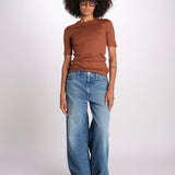 tshirt manica corta a costine KRISTIN IO1100X2351 TOBACCO BR208 ivy oak 