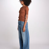 tshirt manica corta a costine KRISTIN IO1100X2351 TOBACCO BR208 ivy oak 
