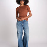 tshirt manica corta a costine KRISTIN IO1100X2351 TOBACCO BR208 ivy oak 