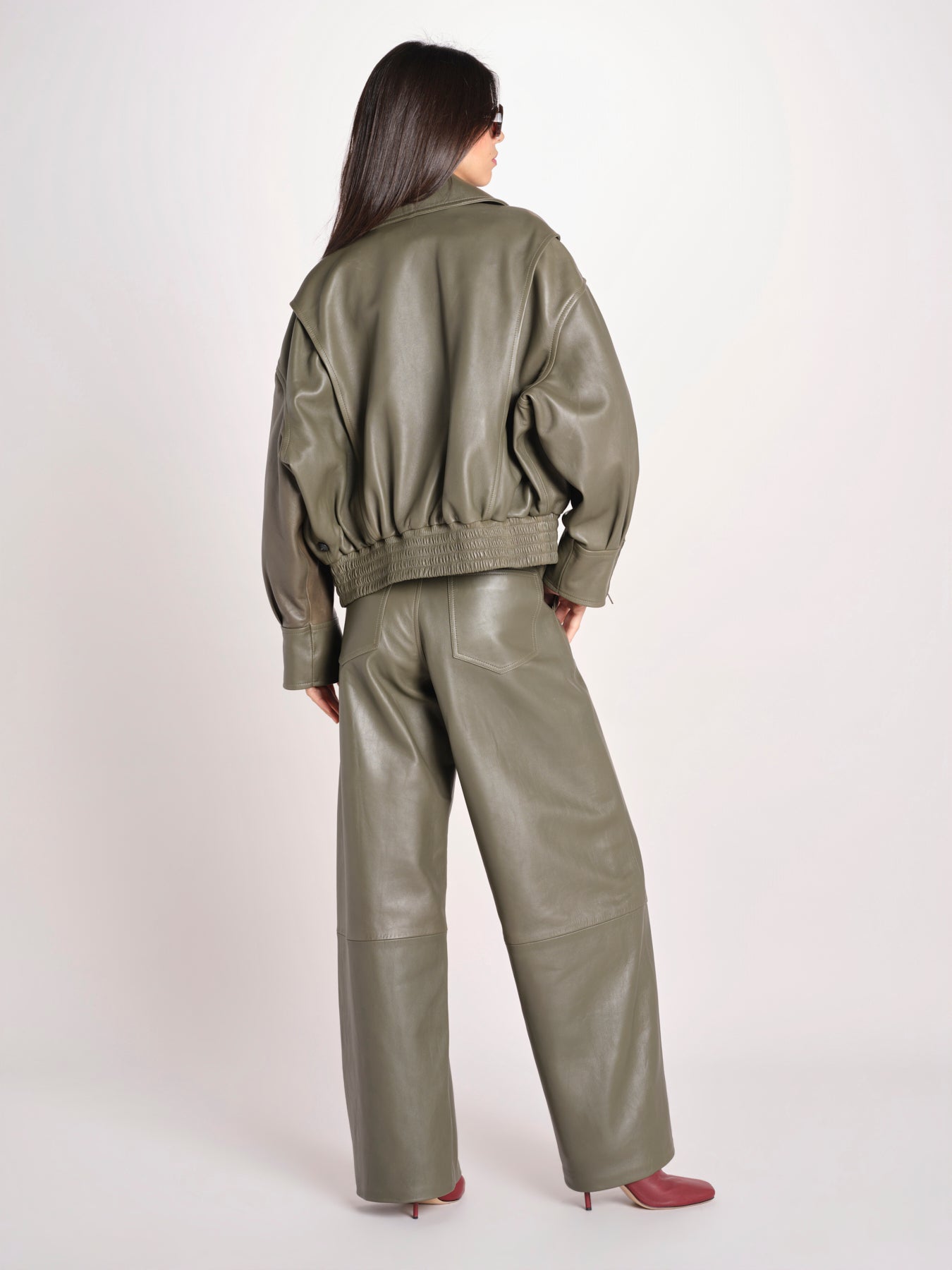 bomber in pelle LAILA IO118057 DAR EUCALUPTUS GR533 ivy oak 
