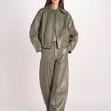 bomber in pelle LAILA IO118057 DAR EUCALUPTUS GR533 ivy oak 