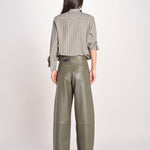 pantalone in pelle LESLIE IO118060 DARK EUCALYPTUS GR533 ivy oak 