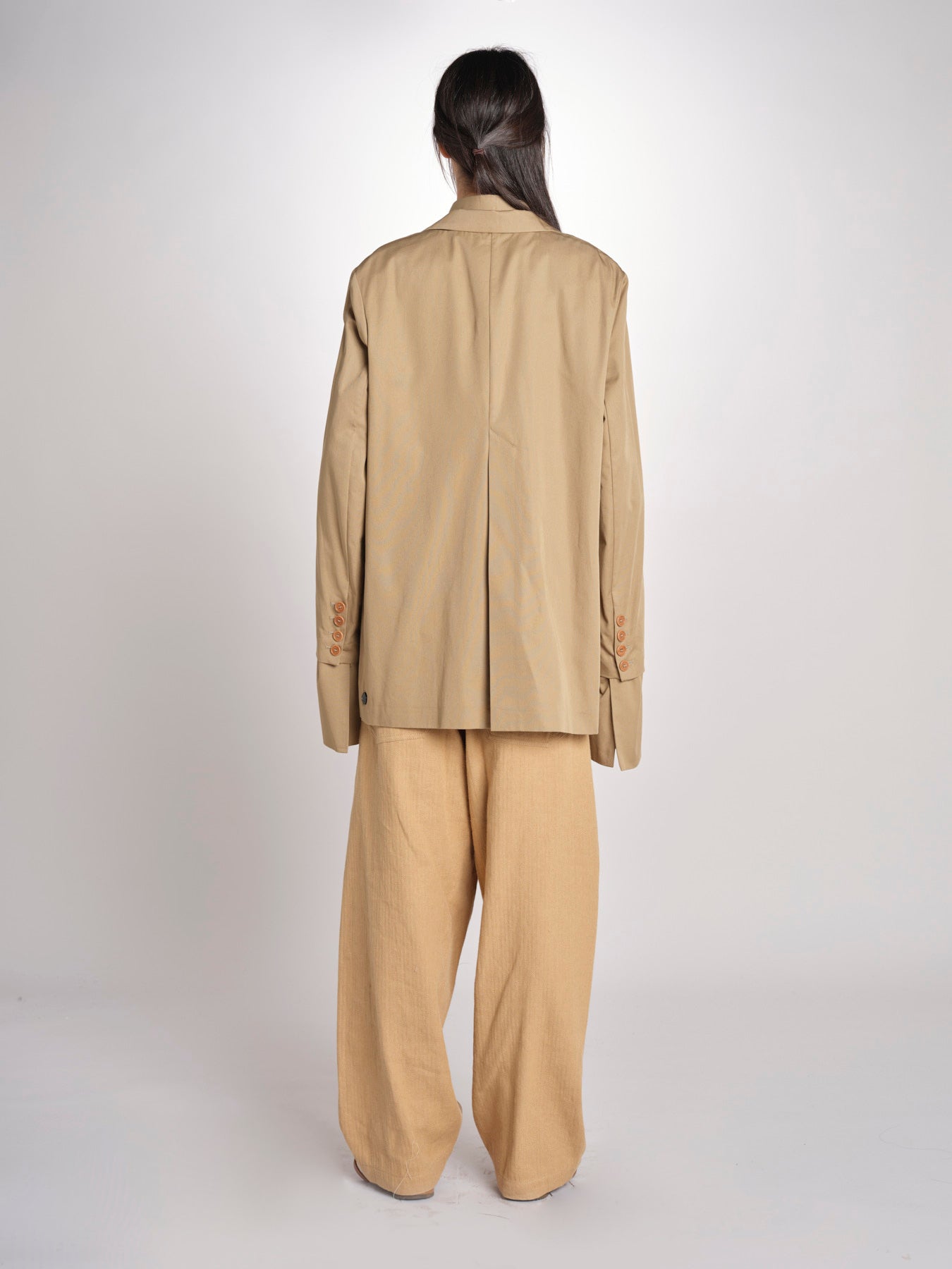 blazer lungo in cotone BIRKIN MJD514_ATEX44 BEIGE jejia 