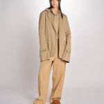 blazer lungo in cotone BIRKIN MJD514_ATEX44 BEIGE jejia 