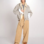 Giubbotto a quadretti reversibile BOMBERTRENCH MJD547_108477 BEIGE BLUE CHECK jejia 