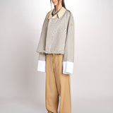 Giubbotto a quadretti reversibile BOMBERTRENCH MJD547_108477 BEIGE BLUE CHECK jejia 