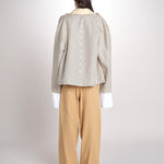 Giubbotto a quadretti reversibile BOMBERTRENCH MJD547_108477 BEIGE BLUE CHECK jejia 
