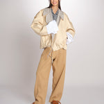 Giubbotto a quadretti reversibile BOMBERTRENCH MJD547_108477 BEIGE BLUE CHECK jejia 