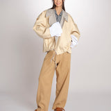 Giubbotto a quadretti reversibile BOMBERTRENCH MJD547_108477 BEIGE BLUE CHECK jejia 