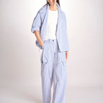 Bomber in popeline a righe BOMBER MJD556_ATEX93 BLUE WHITE STRIPES jejia 