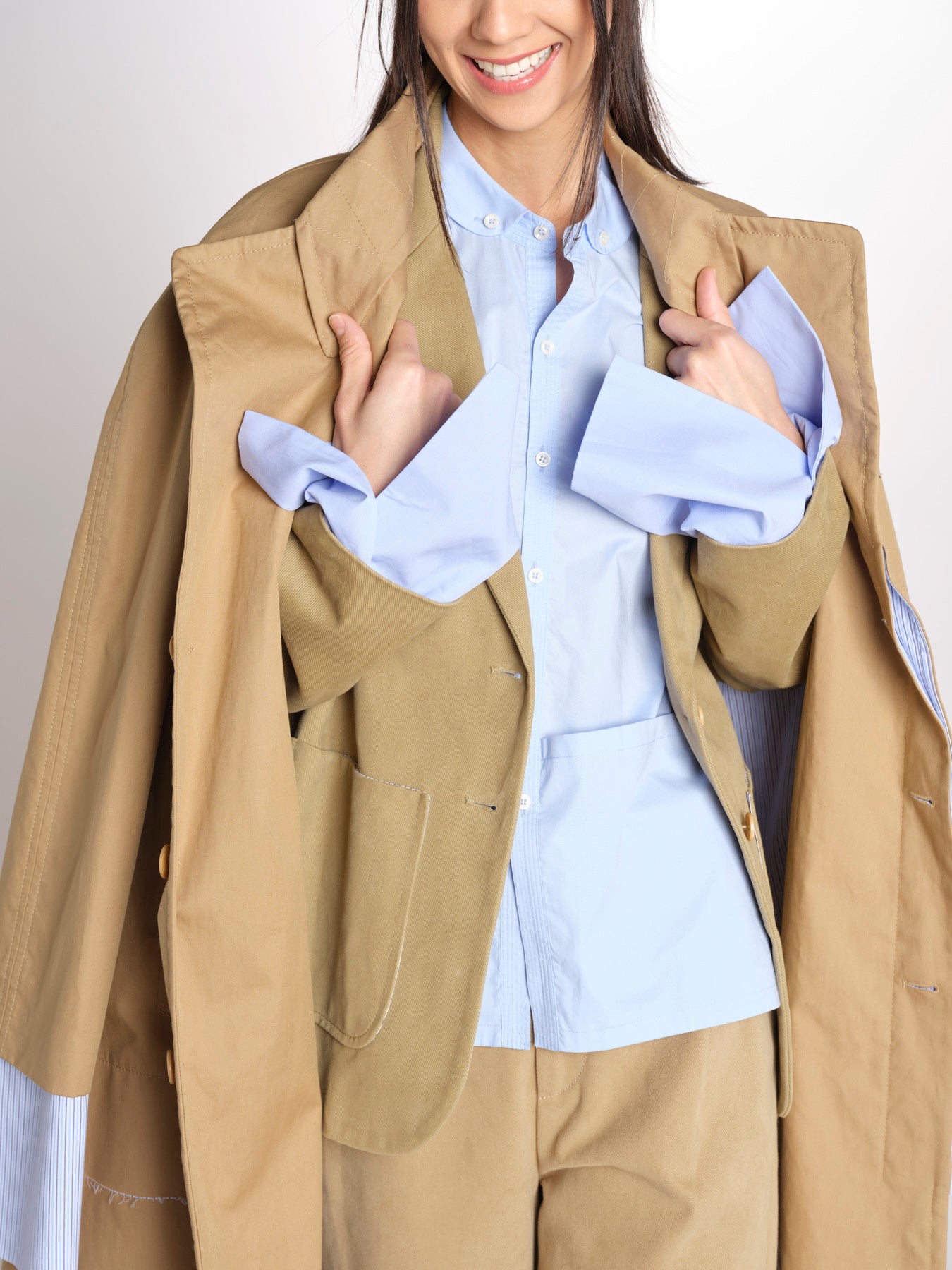 Giacca in canvas con tasche toppa CAMILLE MJD522_ATEX46 NUT jejia 