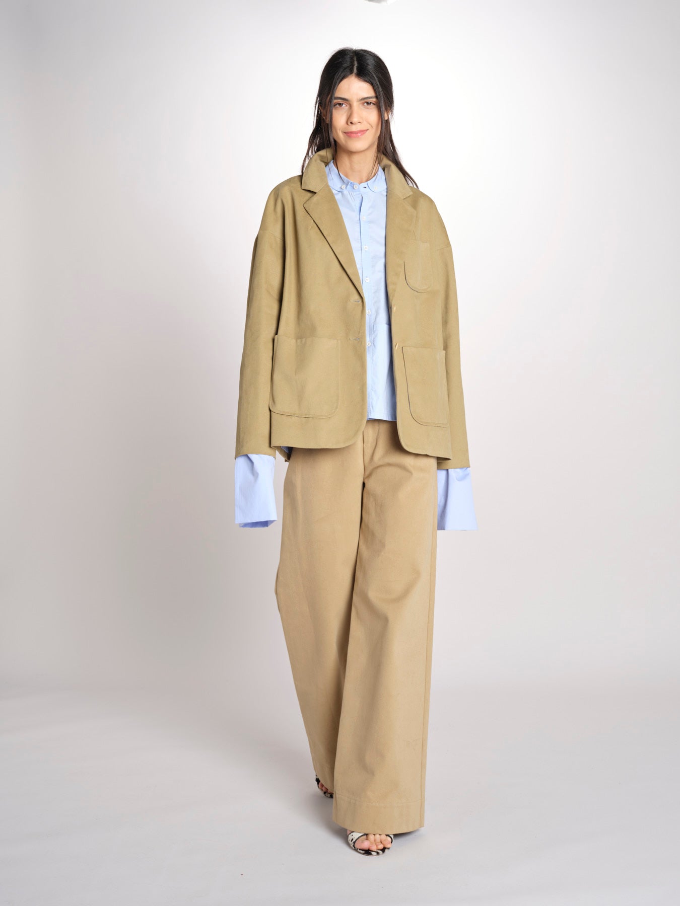 Giacca in canvas con tasche toppa CAMILLE MJD522_ATEX46 NUT jejia 