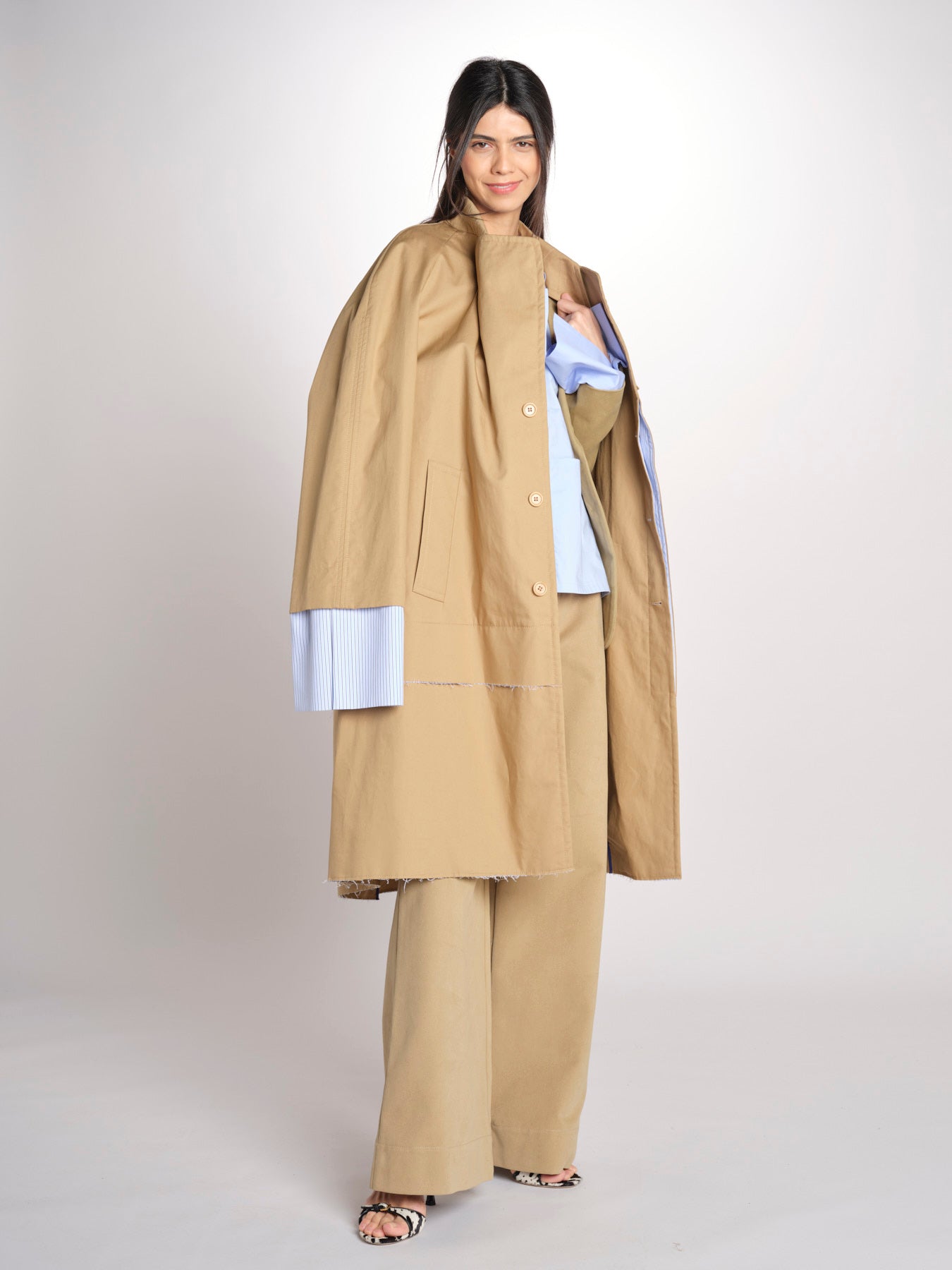 Giacca in canvas con tasche toppa CAMILLE MJD522_ATEX46 NUT jejia 