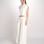 pantalone in crepe CHARLIZE MJD238_76C555 ECRU jejia 