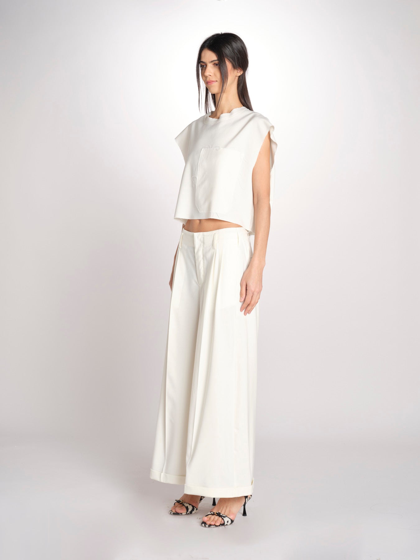 pantalone in crepe CHARLIZE MJD238_76C555 ECRU jejia 