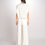 pantalone in crepe CHARLIZE MJD238_76C555 ECRU jejia 