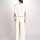 pantalone in crepe CHARLIZE MJD238_76C555 ECRU jejia 