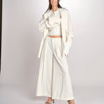 pantalone in crepe CHARLIZE MJD238_76C555 ECRU jejia 