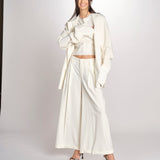 pantalone in crepe CHARLIZE MJD238_76C555 ECRU jejia 