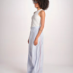 pantalone a righe con piping ELSA MJD266 LIGHT BLUE STIPES jejia 