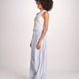 pantalone a righe con piping ELSA MJD266 LIGHT BLUE STIPES jejia 