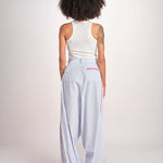 pantalone a righe con piping ELSA MJD266 LIGHT BLUE STIPES jejia 