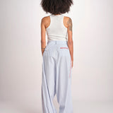 pantalone a righe con piping ELSA MJD266 LIGHT BLUE STIPES jejia 