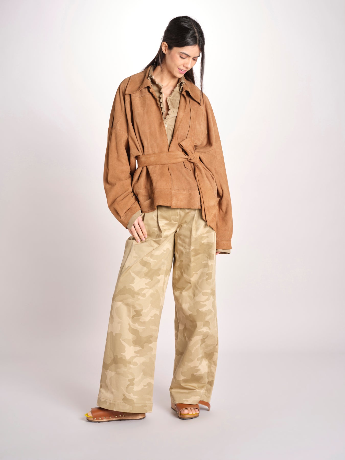 bomber over in camoscio EMMA MJD553PTEX104 BROWN jejia 