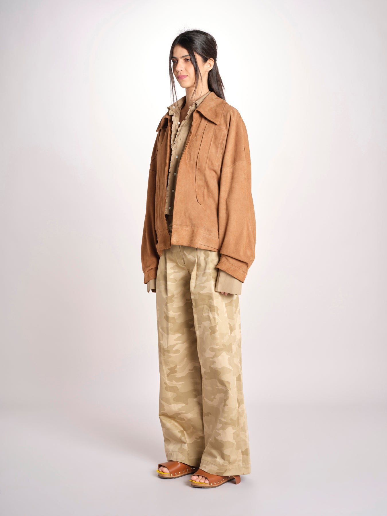 bomber over in camoscio EMMA MJD553PTEX104 BROWN jejia 