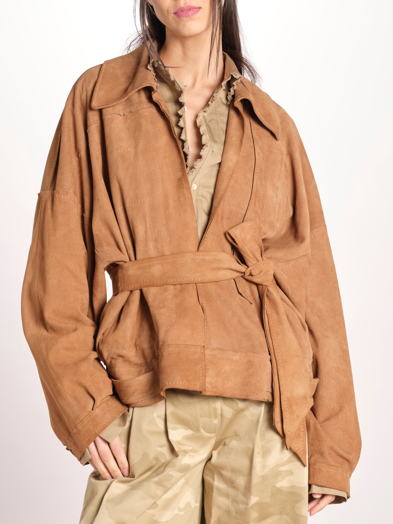 bomber over in camoscio EMMA MJD553PTEX104 BROWN jejia 