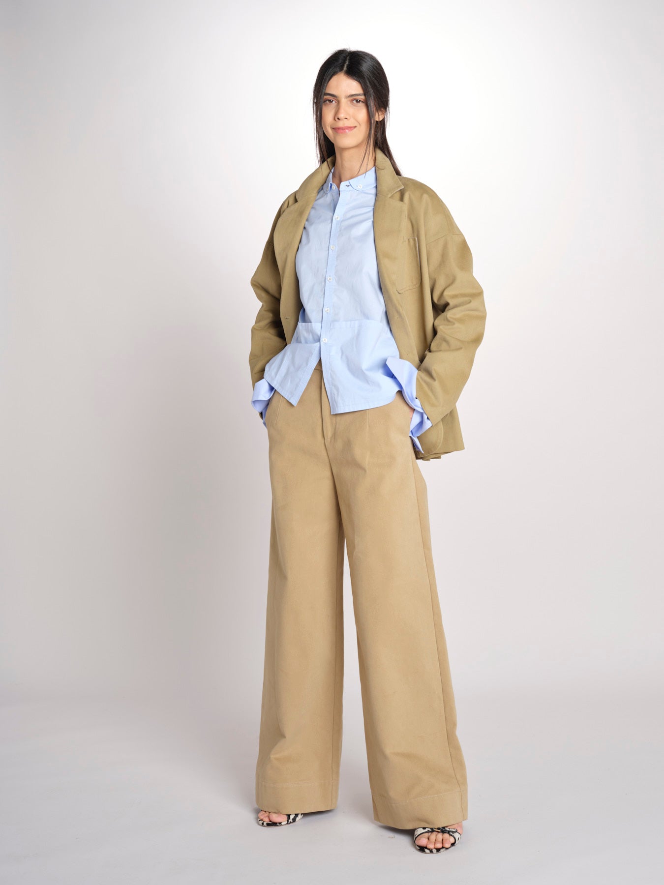 pantalone in canvas JEAN MJD223_ATEX46 NUT jejia 