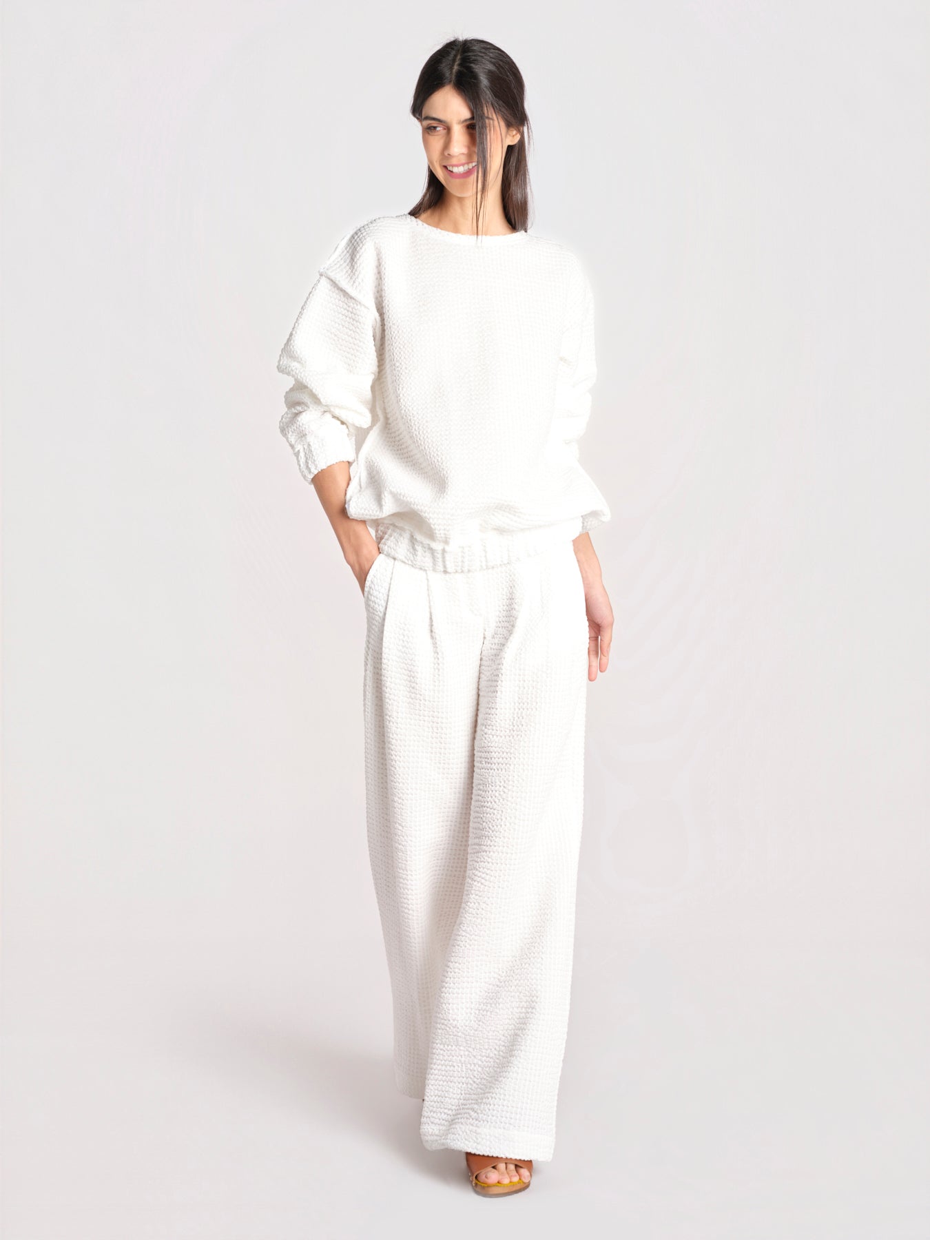 maglia effetto waffle JEJIA MJD171_SHUKU3 WHITE WAFFLE jejia 