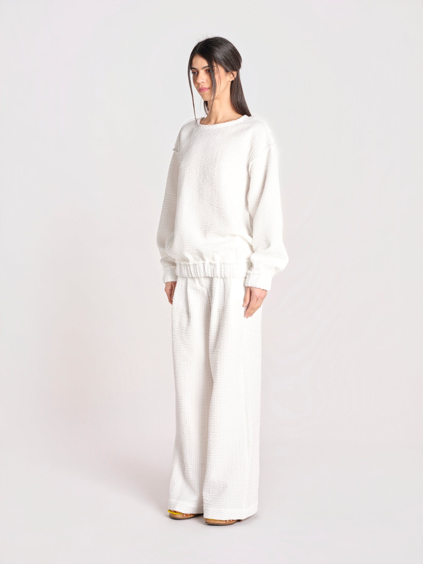 maglia effetto waffle JEJIA MJD171_SHUKU3 WHITE WAFFLE jejia 