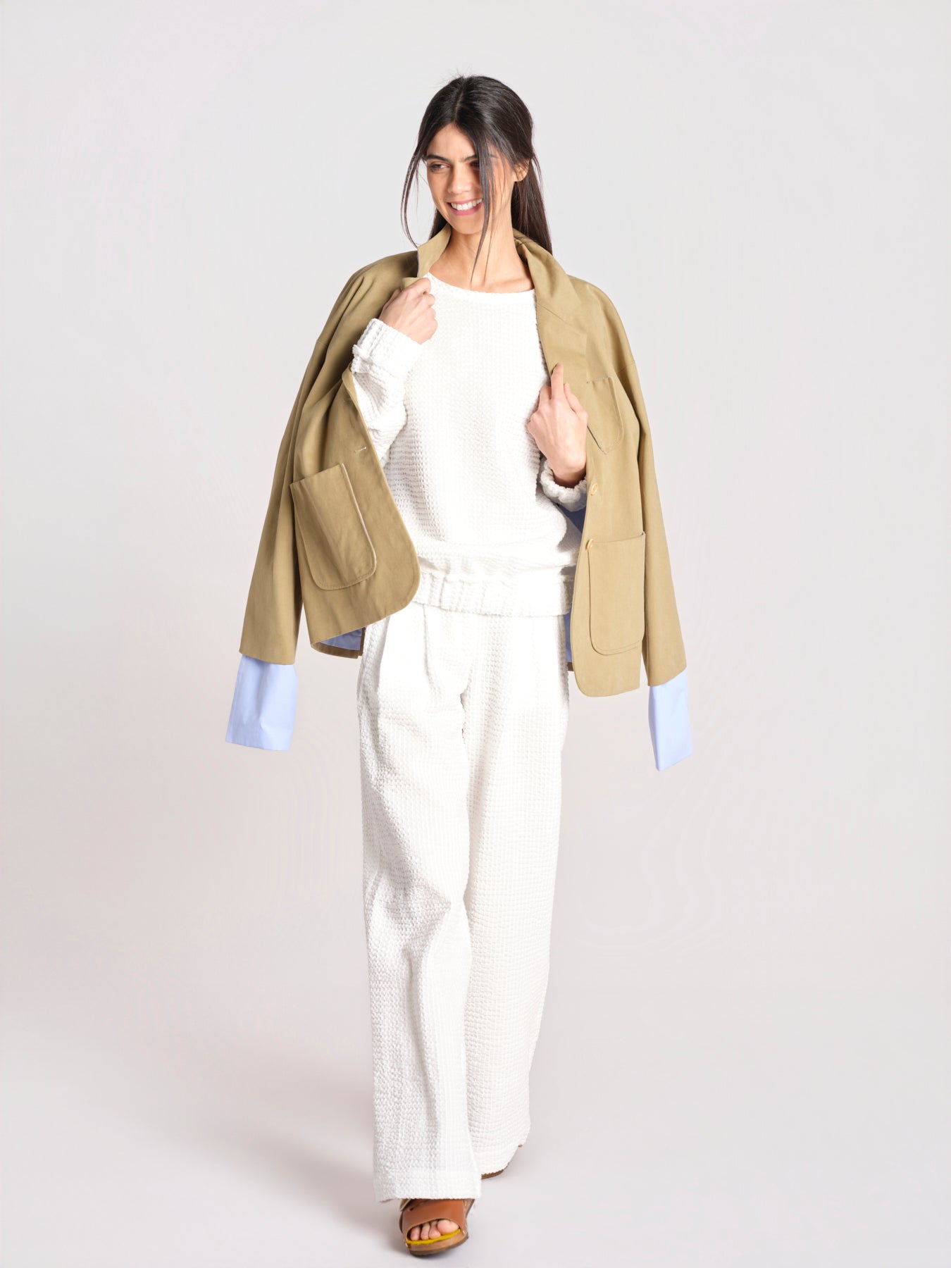 maglia effetto waffle JEJIA MJD171_SHUKU3 WHITE WAFFLE jejia 