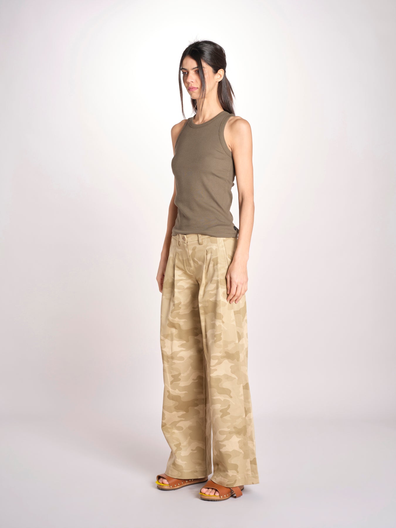 pantaloni camouflage KATHERINE MJD217_A02012 BEIGE CAMOUFLAGE jejia 