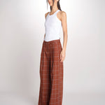 pantaloni check KATHERINE MJD217_LOVECH BURNT CHECK jejia 